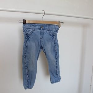 Zara Girl Light Blue Ruffled Jeans/Denim